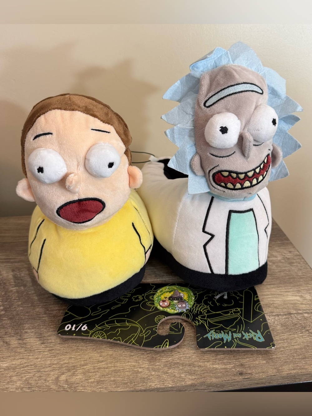 Rick and Morty 3D Plush Character Slippers NEW Men’s Size 9/10